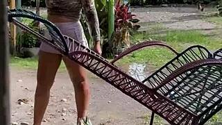 Old lady next door gets a creamy surprise at home
