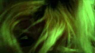 Hot blonde shares a steamy smoking moment with her partner