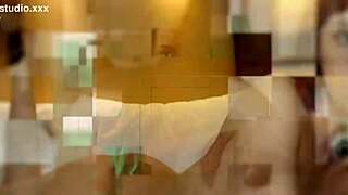 First time cosplay girl gets a facial on a milking table