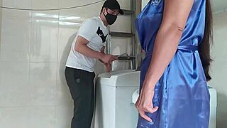 Big ass amateur in a homemade bathroom scene