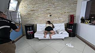 Beautiful Brazilian Bia's first shoot in Ted's new bathroom