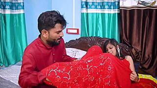 Hot Indian housewife enjoys anal threesome with family friends