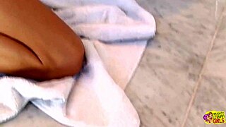Lesbians rough it in the toilet with toys and fingers