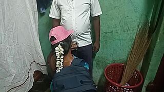 A sports teacher from a village has sex with his student and her big pussy lips are revealed
