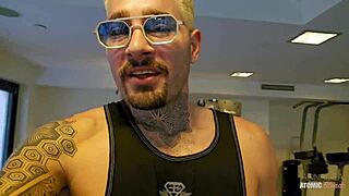 First gym workout and hardcore sex with Italian stud