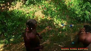 Young African housewife gets a rough ride on the farm
