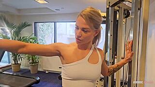 First gym workout and hardcore sex with Italian stud