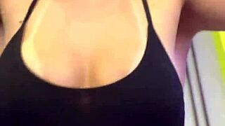 Public academy goers admire my wet puffy pussy and melons