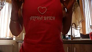 European housewife MILFyCalla's steamy kitchen and ass worship