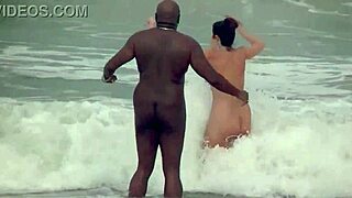 Free clip of amateur couple having sex on the beach with a big cock black man
