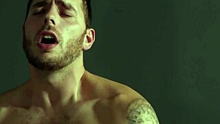Muscular men engage in bareback anal sex with facial cumshot ending