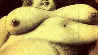 Beautiful women with big assets in ancient artwork
