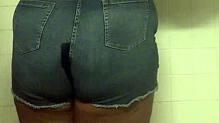 Big beautiful woman urinates and farts in the bathroom