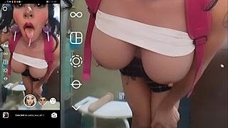 Futanari trap tries out big tits filter