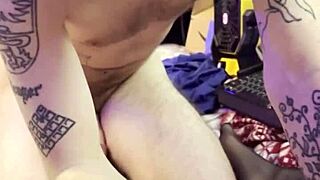 Intense cock sucking with huge dildo and strapon in femdom foreplay