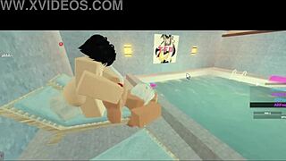A subscriber has pool sex with a big ass babe and booby lover