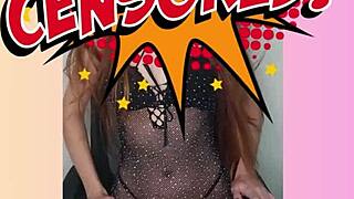 check out this beautiful redhead's real strip tease in lingerie