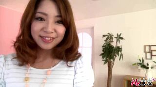 Japanese brunette Mirei Oomori's exciting trimmed pussy thrives in various uncensored fuck positions.