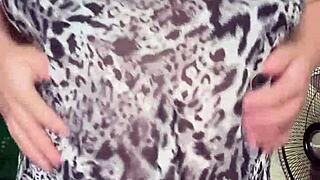 Pregnant maid's solo session with big tits and hairy pussy
