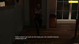 Beautiful woman with huge cans in 3D game