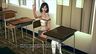 3D game with big-boobed girls and creampie scene