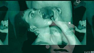 Deepthroat BDSM with a brunette and a big cock