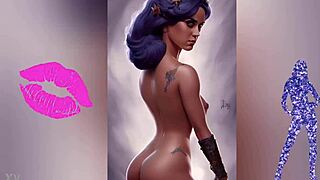Katy Perry's big tits naked erotic AI painting