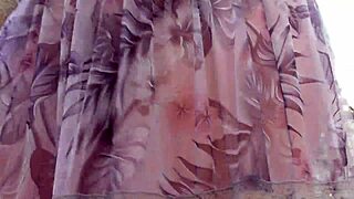 i’m a hairy mature flashing in my sheer dress outdoors