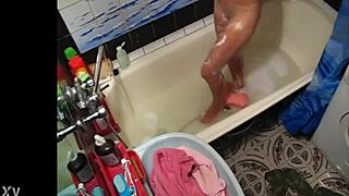 Step sister hides camera, gets naked, masturbates innocently