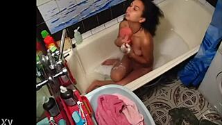 Step sister hides camera, gets naked, masturbates innocently