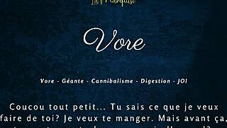 French audio porn with giantess giving explicit jerk off instructions in Vore