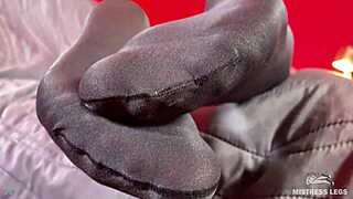 My Anthracite Nylon Feet Rubbing Close to Your Face