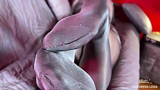 My Anthracite Nylon Feet Rubbing Close to Your Face