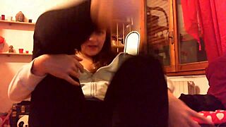 Yoga practice finished with feet licking, get ready for it!