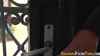 Teen 18+ gets her tight pussy creampied hard by grandpa in HD