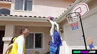 hey, check these step moms training their basketball stepsons in a wild swap orgy