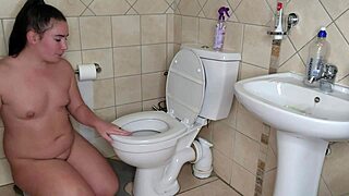 Bbw instructs you to lick public toilet cum