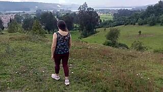 madrastra amateur teases hijastro in forest with huge tits and ass