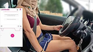 Hey, watch me drive while a fan controls my vibrator remotely!