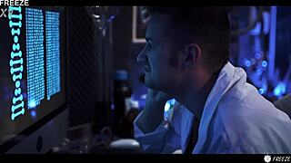mad scientist controls sexy 18+ matty mila, freezing her for a wild squirt session in the lab