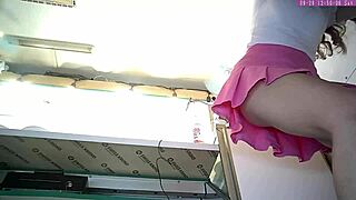 Dumb 18 Yo Bitch Caught on Hidden Upskirt Cam