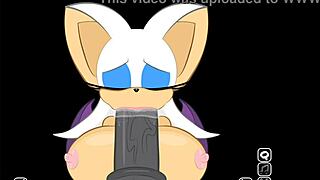 Hey, check out how Rouge sneaks in to suck on Shadow's massive monster cock in this secret game scene