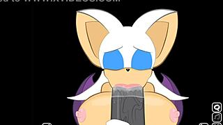 Hey, check out how Rouge sneaks in to suck on Shadow's massive monster cock in this secret game scene