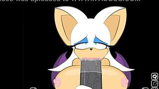 Hey, check out how Rouge sneaks in to suck on Shadow's massive monster cock in this secret game scene
