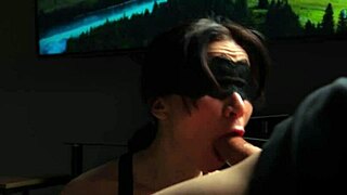 Petite Amateur Jerks Roommate's Big Cock with Hands and Feet Sucking and Fucking Sloppy