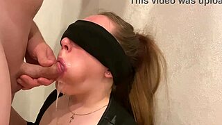 hard deep oral sex with a beautiful redhead, cum dripping everywhere