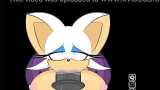 Hey, check out how Rouge sneaks in to suck on Shadow's massive monster cock in this secret game scene