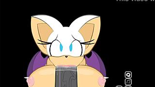 Hey, check out how Rouge sneaks in to suck on Shadow's massive monster cock in this secret game scene