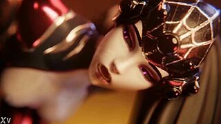 Widowmaker Receives Big Anal Creampie from Assfucking