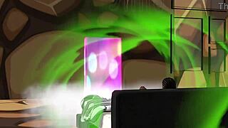 A busty hentai alien steps through a portal for intense BBC action with AI-powered voice overs